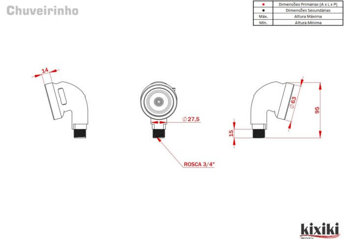 CHUVEIRINHO BRANCO PARA LAVATORIO