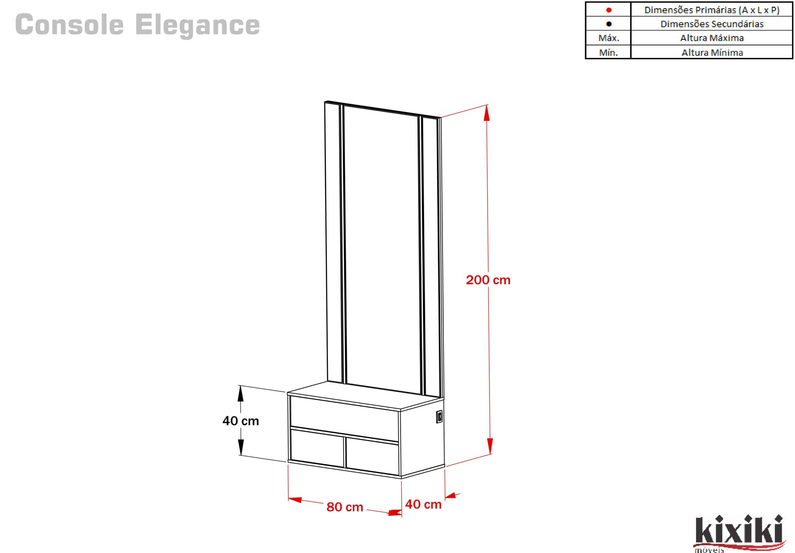 Desenho técnico Console Elegance