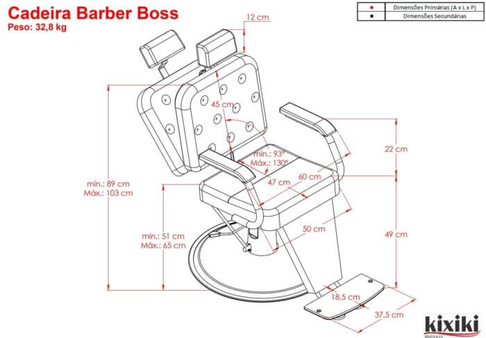 Cadeira Barber Boss Desenho Tecnico 1