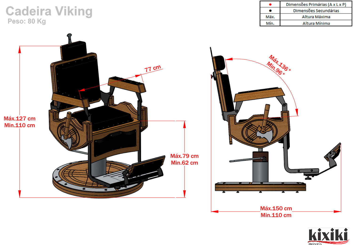 Cadeira Viking Desenho Tecnico