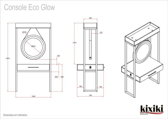 Console Eco Glow Duplo Desenho Tecnio 1