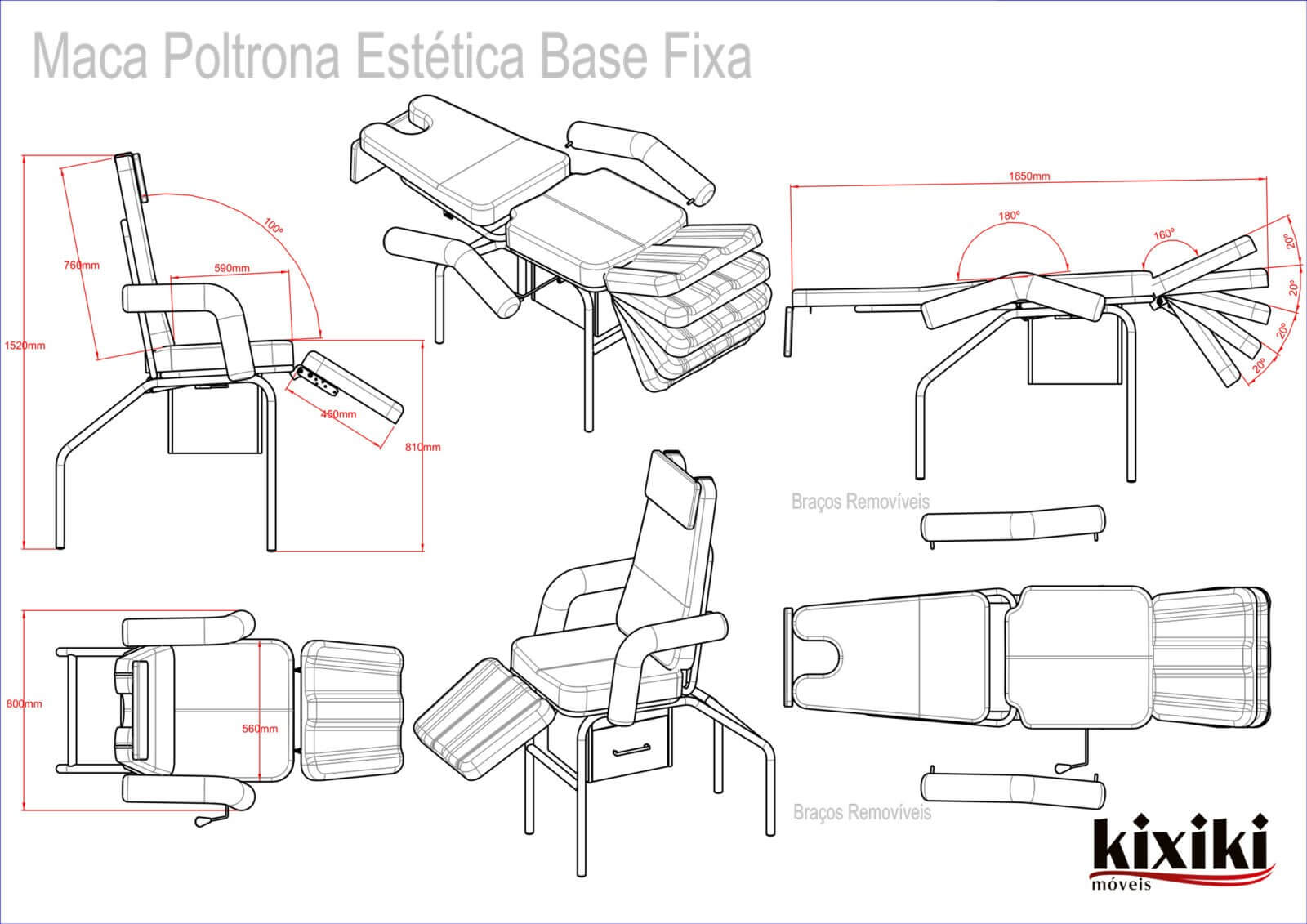 Desenho Tecnico Poltrona Maca Estetica Base