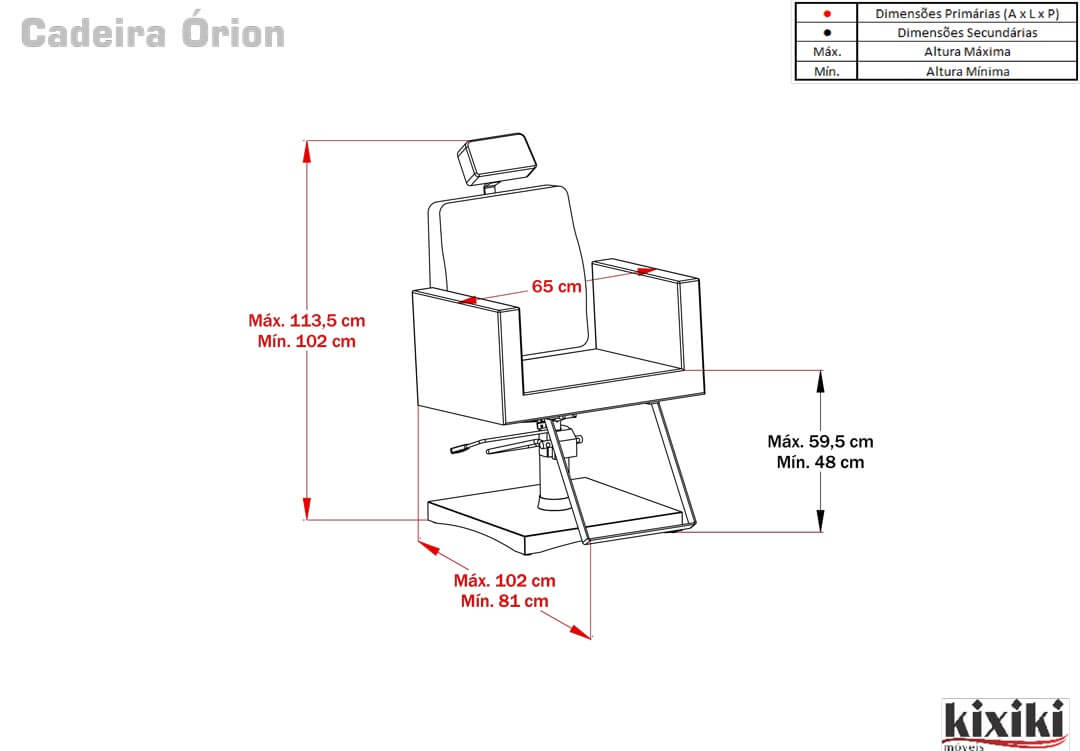 Desenho tecnico Cadeira Orion