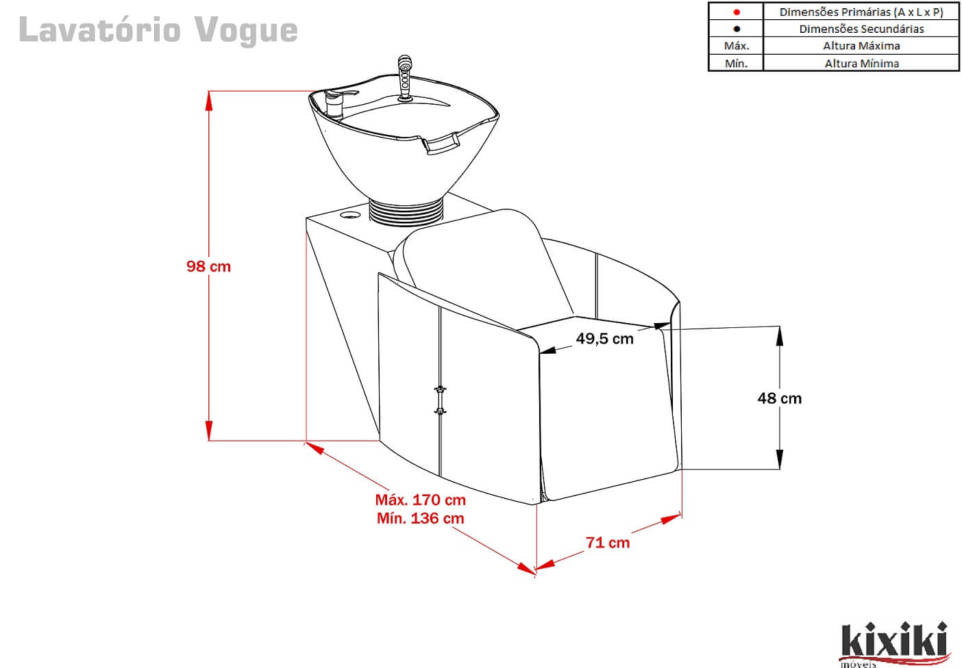 LAVATORIO VOGUE Desenho Tecnico