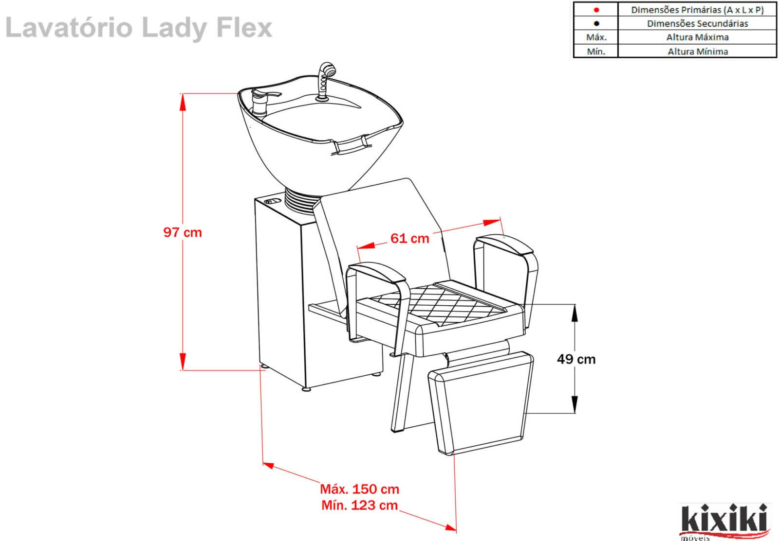 Lavatorio Flex Lady Desenho Tecnico