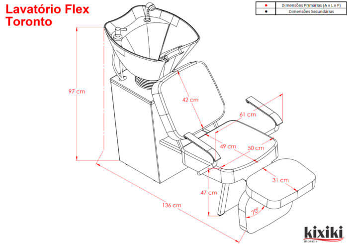 Lavatorio Flex Toronto Descanso de Pernas Desenho Tecnico scaled