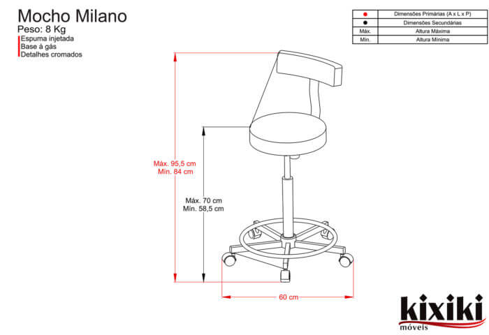 Mocho Milano Desenho tecnico