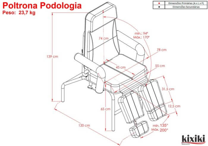 Poltrona de Podologia Desenho Tecnico 1