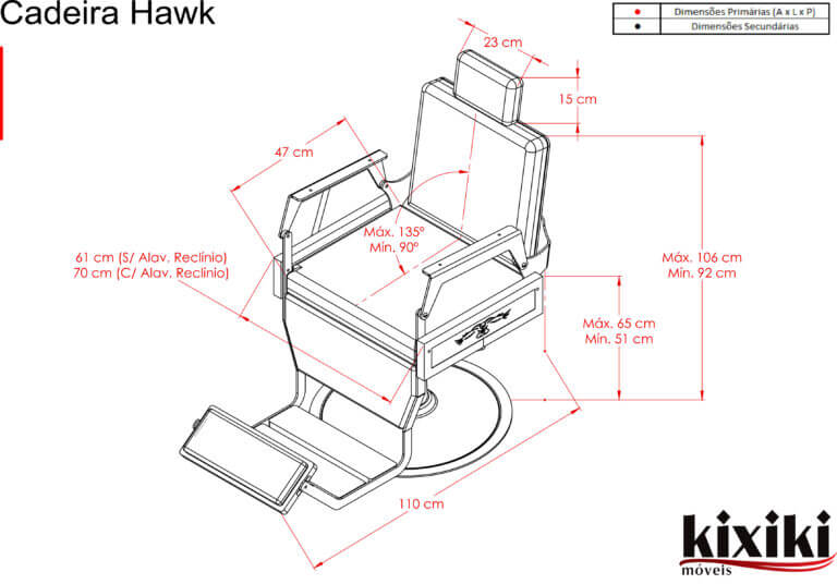 Cadeira Hawk Desenho tecnico