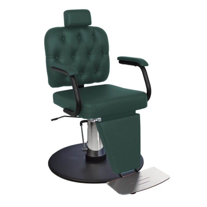 Cadeira Barber Boss Verde Fosco Base Premium Black